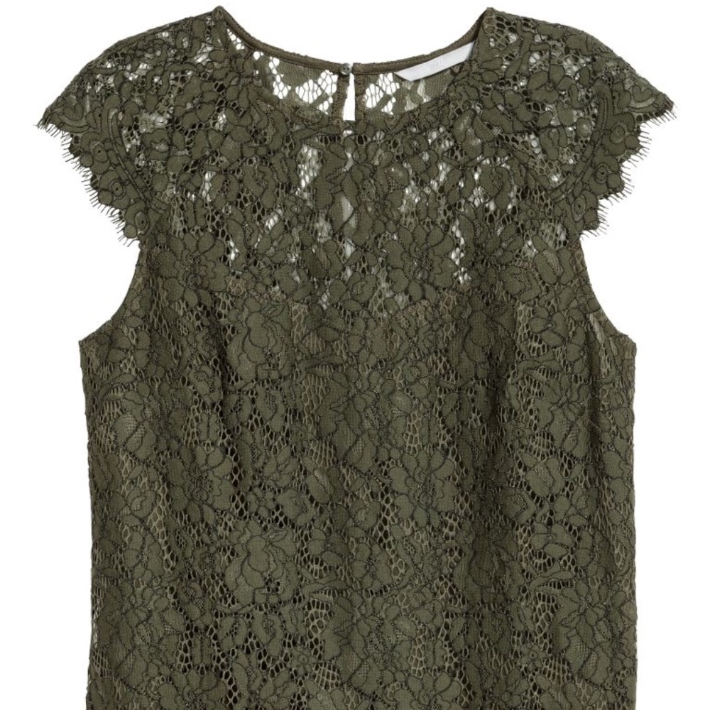 H&M Lace Top - Dark Green